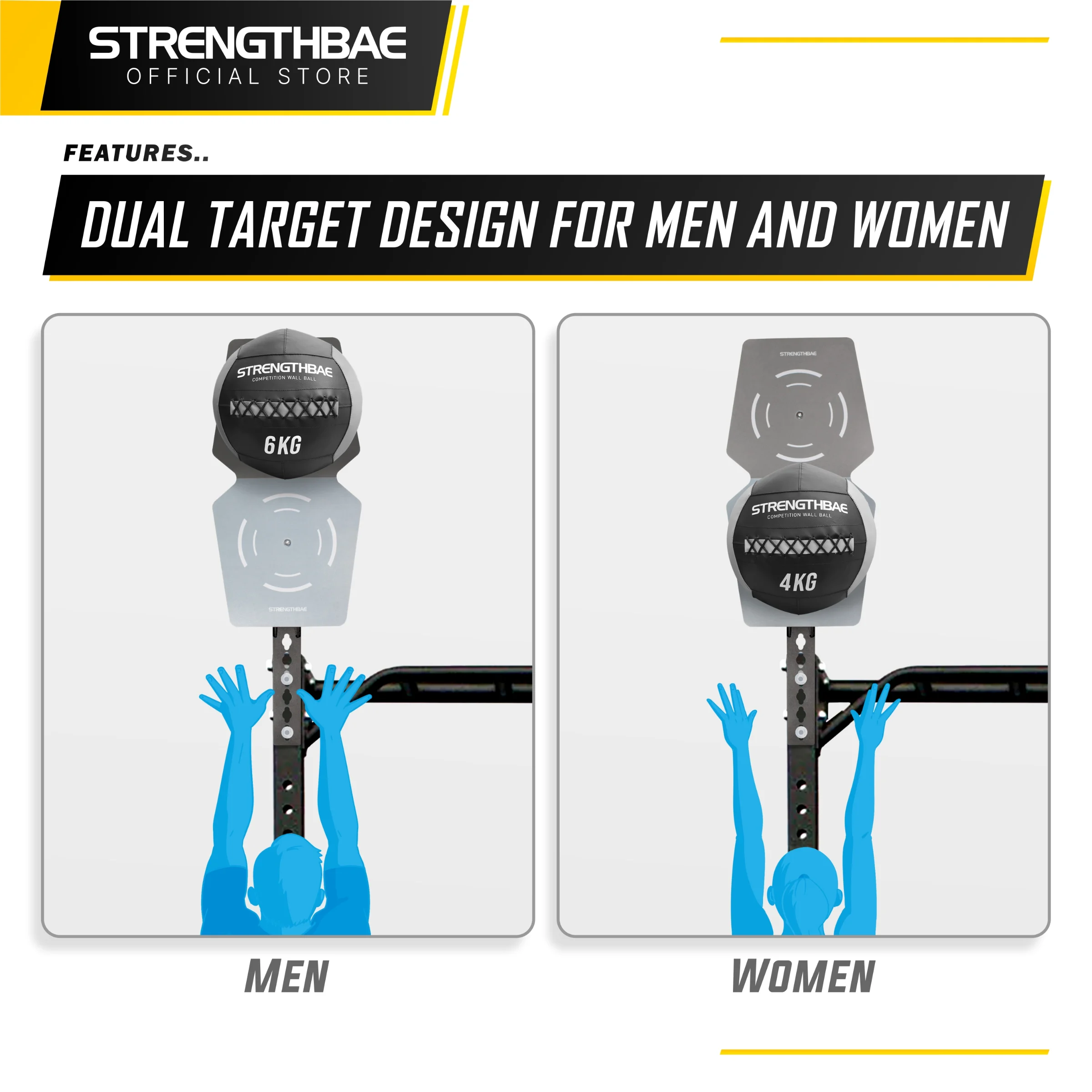 Wall Ball Target Strengthbae – Dual Target untuk Functional Training dan Hybrid Race