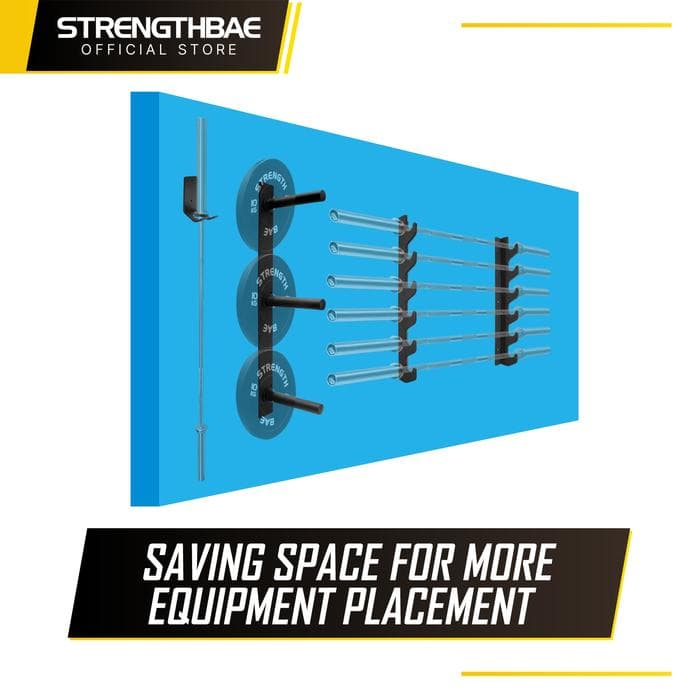 Wall Mount Storage Strengthbae – Rak Plate dan Barbell Dinding