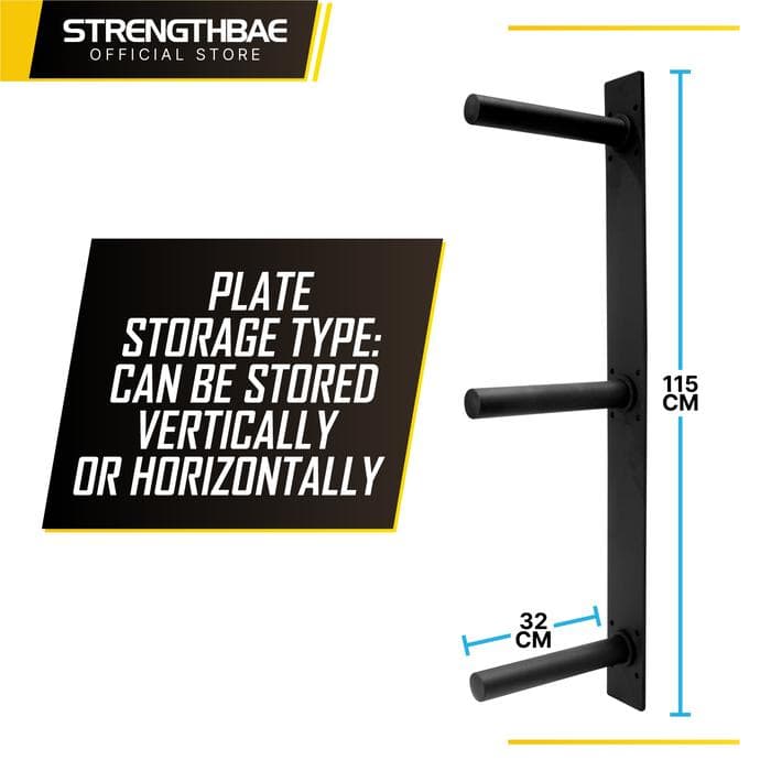 Wall Mount Storage Strengthbae – Rak Plate dan Barbell Dinding