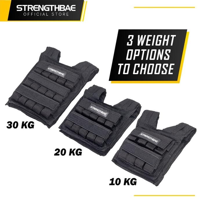 Adjustable Weighted Vest Strengthbae – Rompi Beban 10–30 kg untuk Strength dan Cardio