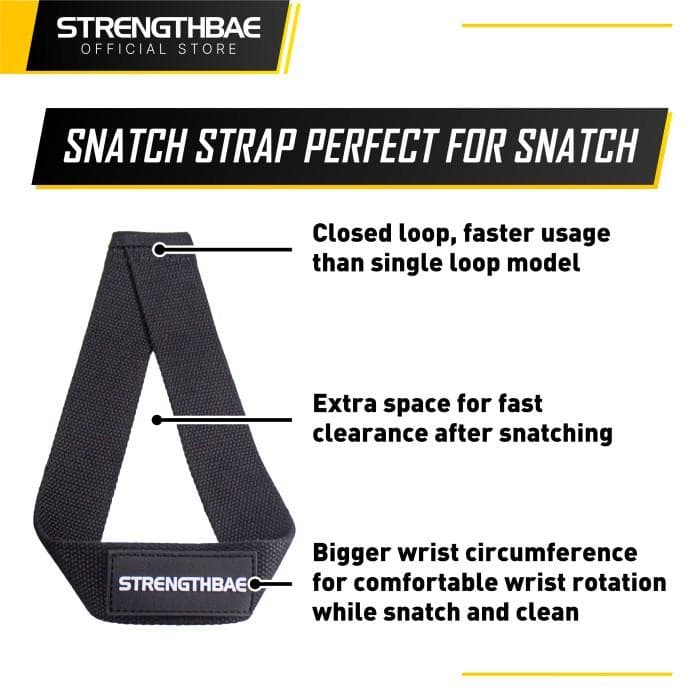 Weightlifting Strap Strengthbae – Strap Heavy Pull dan Snatch untuk Barbell Training