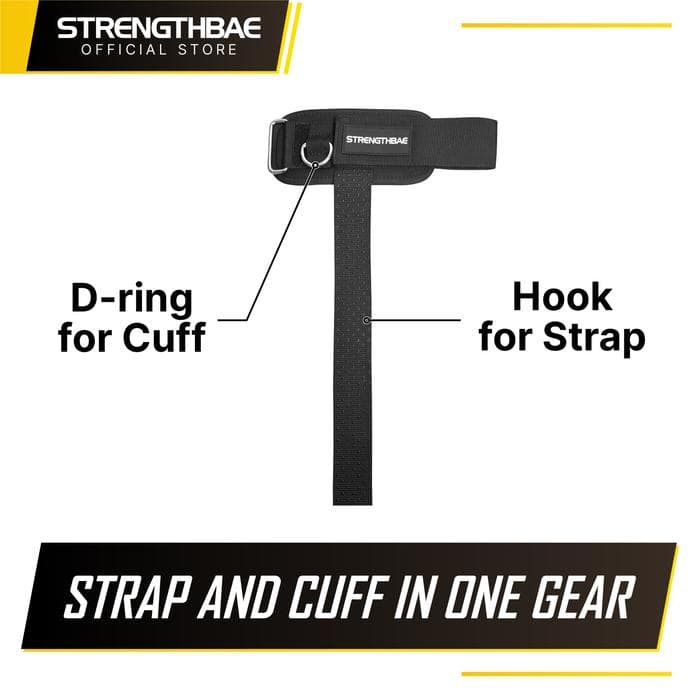 Wrist Strap Wrist Cuff Combo Strengthbae – Lifting Strap dan Cable Machine Attachment