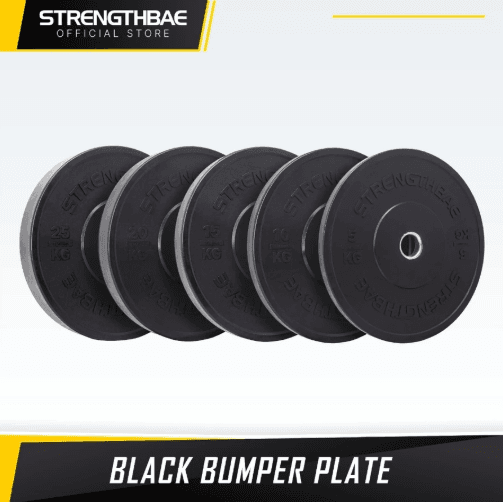Black Bumper Plate Strengthbae 5–25 kg | Plat Beban Barbell