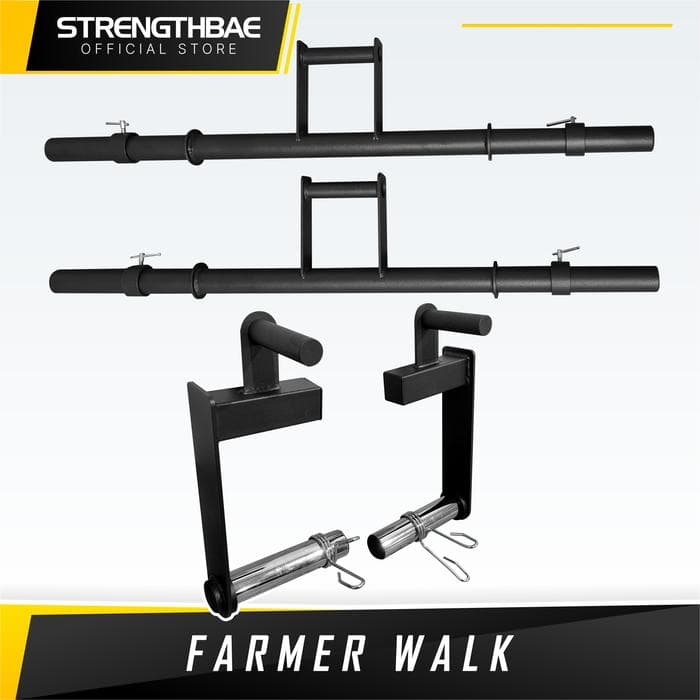 Farmer's Walk Handle Strengthbae | Farmer Carry Handle Long & Mini untuk Latihan Strongman