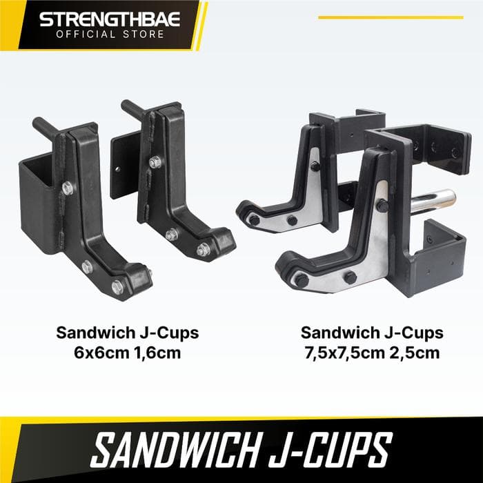 Sandwich J-Cups Strengthbae – J-Hook Heavy Duty untuk Power Rack