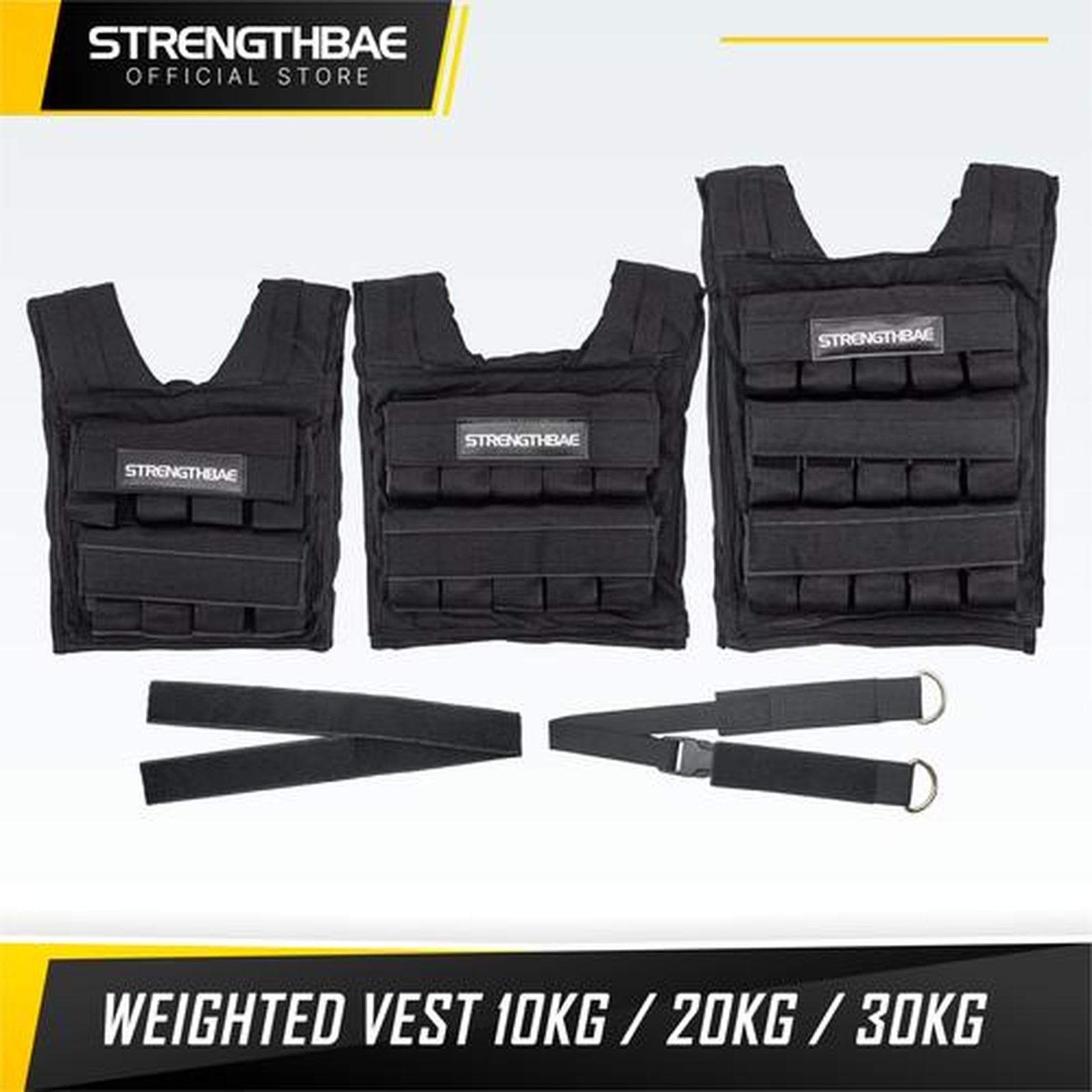 Adjustable Weighted Vest Strengthbae – Rompi Beban 10–30 kg untuk Strength dan Cardio